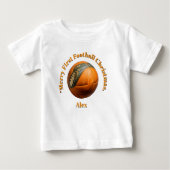 最初のメリーサッカークリスマスベビーギフト ベビーTシャツ (正面)