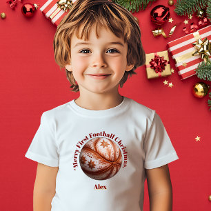 最初のメリーサッカークリスマスベビーギフト ベビーTシャツ