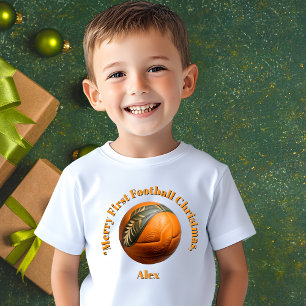 最初のメリーサッカークリスマスベビーギフト ベビーTシャツ