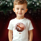 最初のメリーサッカークリスマスベビーギフト ベビーTシャツ