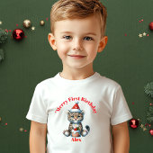 最初のメリー誕生日クリスマスベビーギフト ベビーTシャツ