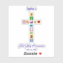 最初のモダン聖餐式のクロスカラフルシンボル