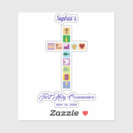 最初のモダン聖餐式のクロスカラフルシンボル シール