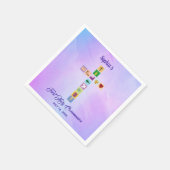 最初のモダン聖餐式のクロスカラフルシンボル スタンダードカクテルナプキン (角)