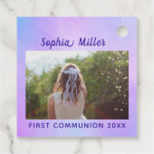 最初のモダン聖餐式のクロスカラフルシンボル フェイバータグ (裏面)