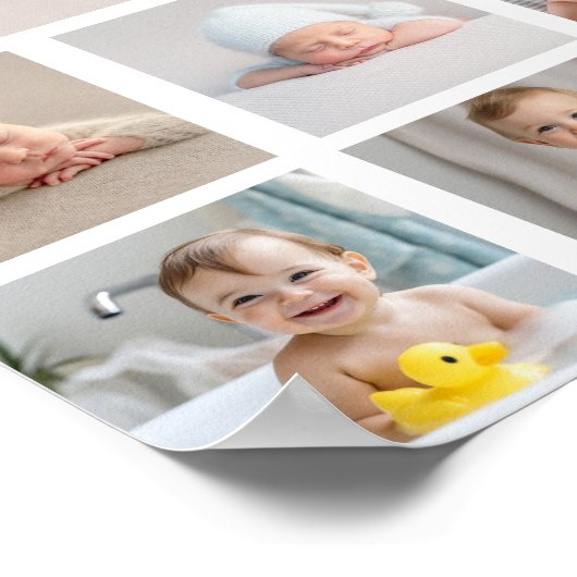 最初のモダン誕生日フォトマイルストーンポスター ポスター (角)