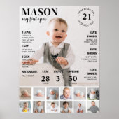 最初のモダン誕生日フォトマイルストーンポスター ポスター (正面)