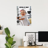 最初のモダン誕生日フォトマイルストーンポスター ポスター (ホームオフィス)