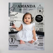 最初のモダン誕生日フォトマイルストーンポスター ポスター (正面)