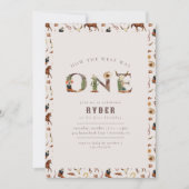 最初のモダンRodeo Western Boys 1st Birthday 招待状 (正面)