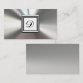 最初のモノグラムの銀の金属の名刺 名刺 (正面/裏面)