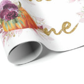 最初のユニーク誕生日秋ブルゴーニュパンプキン ラッピングペーパー (ロールコーナー)