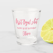 最初のリーガルショットモダンピンクレッド21歳の誕生日 ショットグラス (正面)
