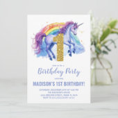 最初のレインボーユニコーンの誕生日招待状 招待状 (スタンド正面)