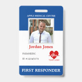 最初のレスポパーソナライズされたンダーの写真IDセキュリティ バッジ (正面)