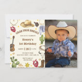 最初のロデオあなたの馬の写真招待状 招待状 (正面)