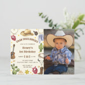 最初のロデオあなたの馬の写真招待状 招待状 (スタンド正面)