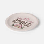 最初のロデオかわいいピンクパーソナライズされた色の誕生日 ペーパープレート (アングル)