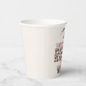 最初のロデオかわいいピンクパーソナライズされた色の誕生日 紙コップ (右)