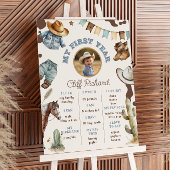 最初のロデオのカウボーイの写真男女兼用マイルストーン ポスター