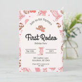 最初のロデオの女の子の誕生日招待状 招待状 (スタンド正面)