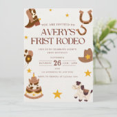 最初のロデオウェスタンの誕生日パーティーの招待 招待状 (スタンド正面)