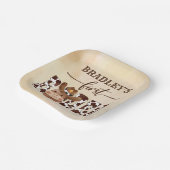 最初のロデオカウボーイかわいい馬の誕生日の食器 ペーパープレート (傾斜あり)