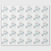 最初のロデオカウボーイウェスタンブルー1番目の誕生日 ラッピングペーパー (フラット)