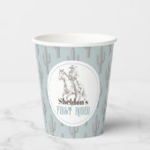 最初のロデオカウボーイウェスタンブルー1番目の誕生日 紙コップ (正面)