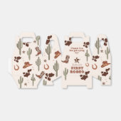 最初のロデオカウボーイワイルドウェスト誕生日パーティー フェイバーボックス (折り畳みなし)