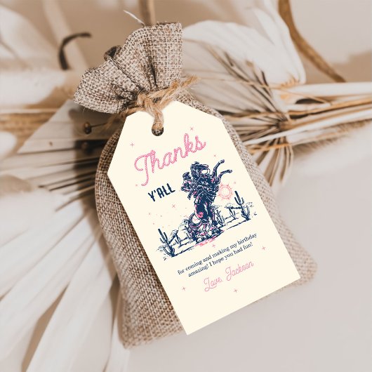 最初のロデオカウボーイ誕生日お礼 ギフトタグ