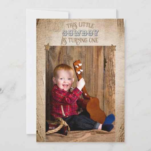 最初のロデオワイルドウェストボーイ1st誕生日 招待状 (裏面)