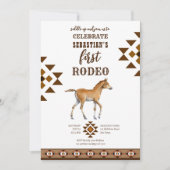 最初のロデオ南西部の国のカウボーイ馬 招待状 (正面)