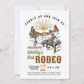 最初のロデオ少年誕生日パーティーへの招待 招待状 (正面)