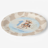 最初のロデオ西カウボーイホース1日の誕生日 ペーパープレート (アングル)