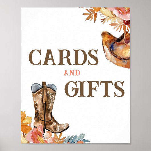 最初のロデオ西部の女の子のカードとギフトサイン ポスター (正面)