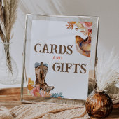 最初のロデオ西部の女の子のカードとギフトサイン ポスター