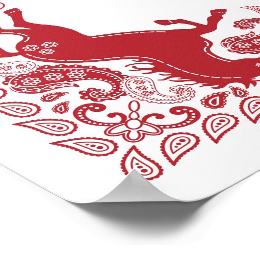 最初のロデオ誕生日パーティー歓迎サイン – Red West ポスター (角)