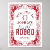 最初のロデオ誕生日パーティー歓迎サイン – Red West ポスター (正面)