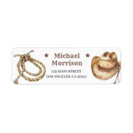 最初のロデオ野生の西カウボーイボーイ男の子1st誕生日 ラベル