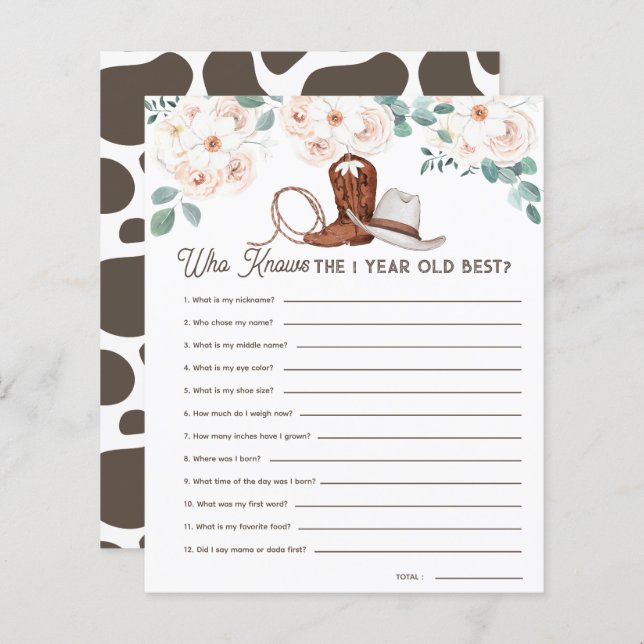 最初のロデオ1世最高のの誕生日ゲームを知る (正面/裏面)