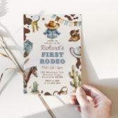 最初のロデオ1歳の誕生日ウェスタンカウボーイワイルド 招待状