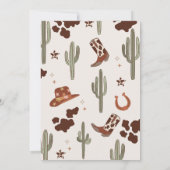 最初のロデオ1歳の誕生日ワイルドウエストカウボーイ 招待状 (裏面)