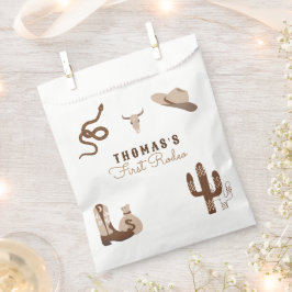 最初のロデオ・カウボーイ誕生日パーティーの招待 フェイバーバッグ