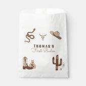 最初のロデオ・カウボーイ誕生日パーティーの招待 フェイバーバッグ (正面)