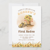 最初のロデオ・カウボーイ誕生日パーティーの招待 招待状 (正面)