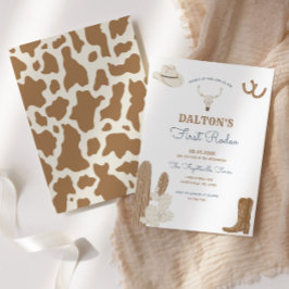 最初のロデオ・カウボーイ誕生日パーティーの招待 招待状