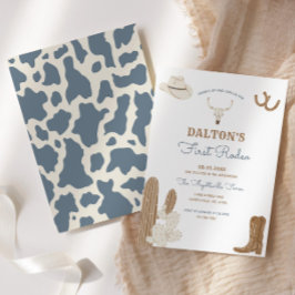 最初のロデオ・カウボーイ誕生日パーティーの招待 招待状