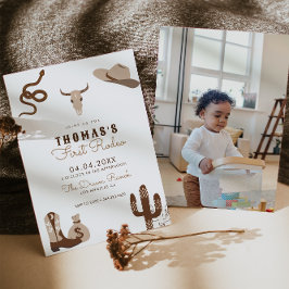 最初のロデオ・カウボーイ誕生日パーティーの招待 招待状