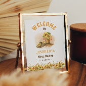 最初のロデオ・カウボーイ誕生日パーティー歓迎ポスター ポスター